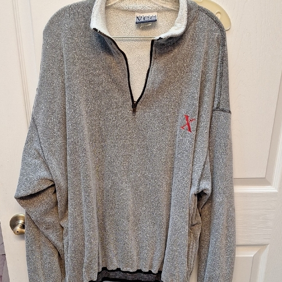 f Vintage VCC Gray Quarter-Zip Men's Sweatshirt Size XXL. - Picture 1 of 4
